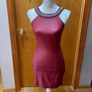 Guess faux leather embellished bodycon midi dress. Size 2